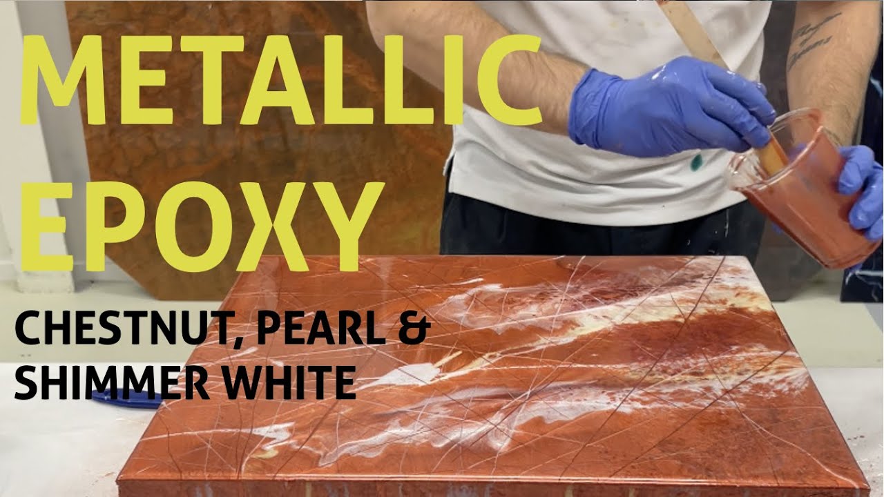 Metallic Epoxy med chestnut, pearl & shimmer white