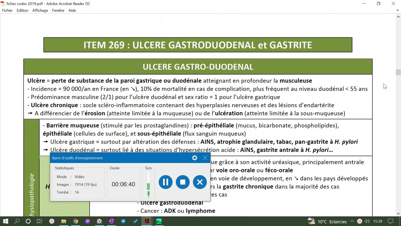 ULCERE GASTRODUODENAL et GASTRITE (CODEX 2019/2021)