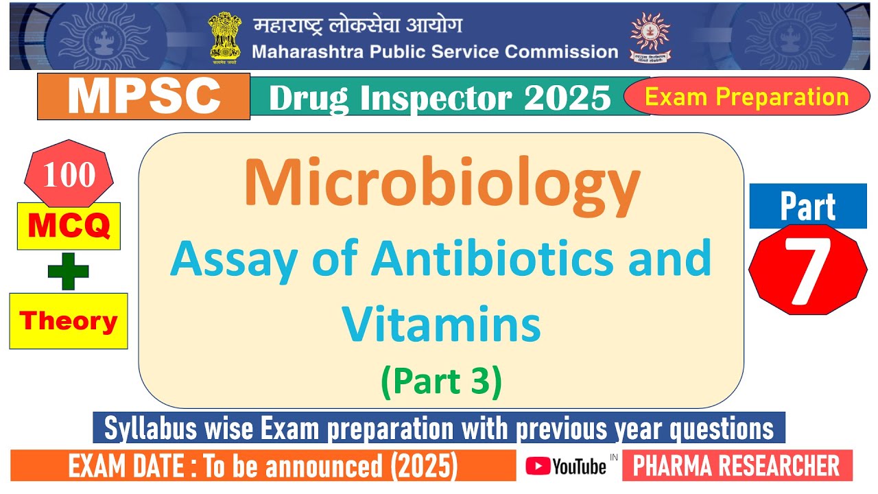 Vitamins assay MCQs II MPSC Drug Inspector 2025 Exam Preparation II #mpsc #druginspector