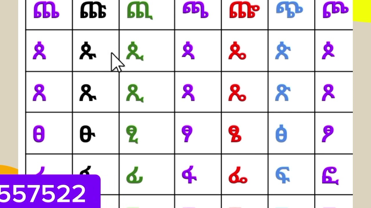 የአማርኛ ፊደል ከ  ጨ እስከ ፐ  መለማመድ 0921557522