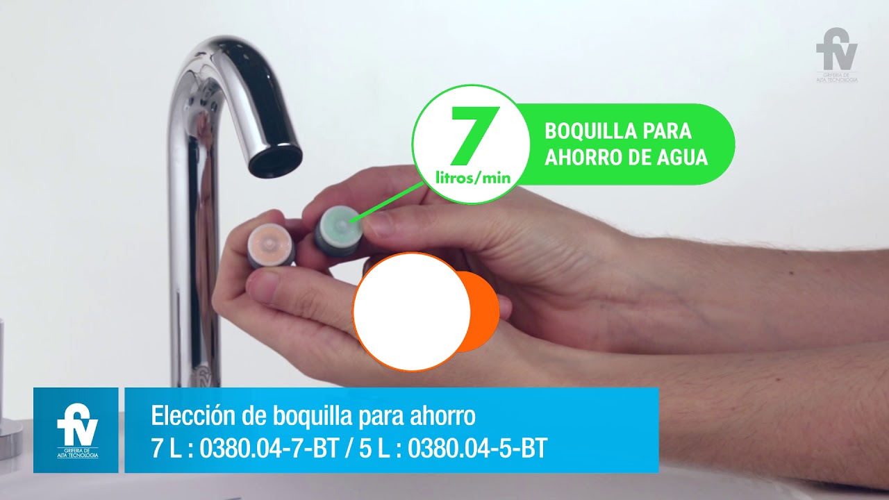 Cómo colocar la boquilla para ahorro de agua en la grifería FV Radal