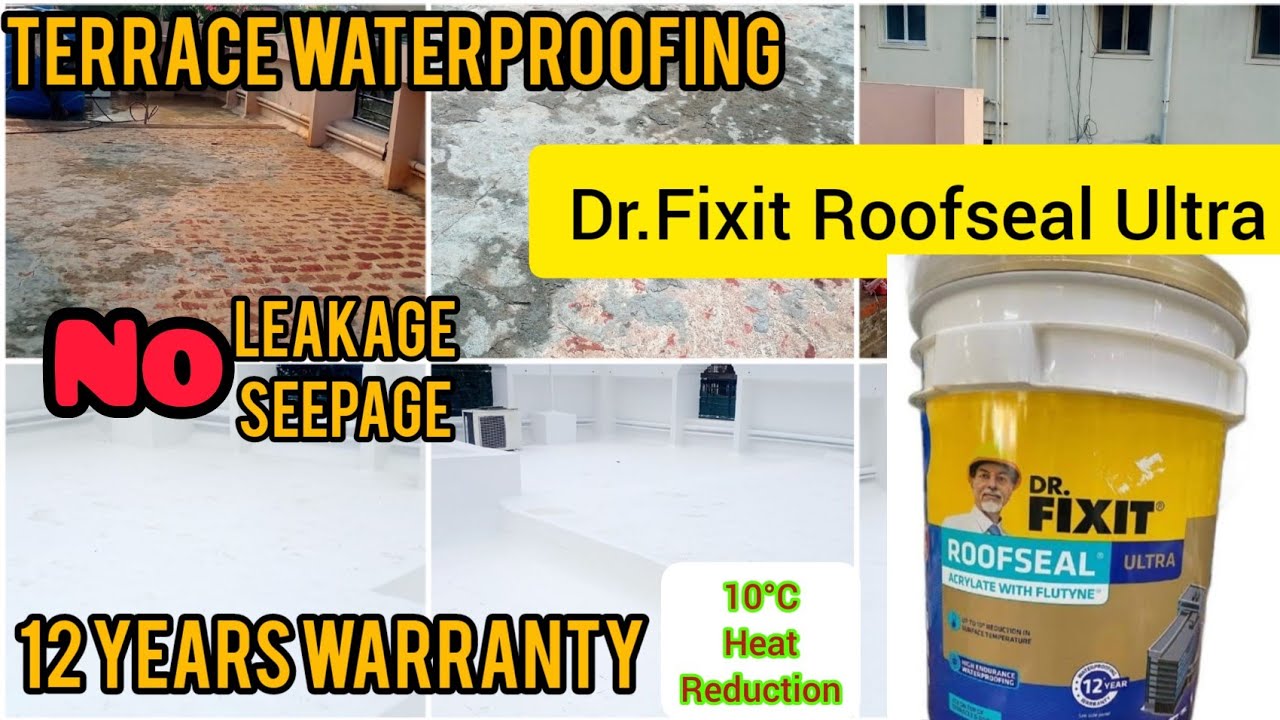 Dr.Fixit Roofseal Ultra Terrace waterproofing PUD coating |12 years warranty 10&deg;c heat Reduction100%