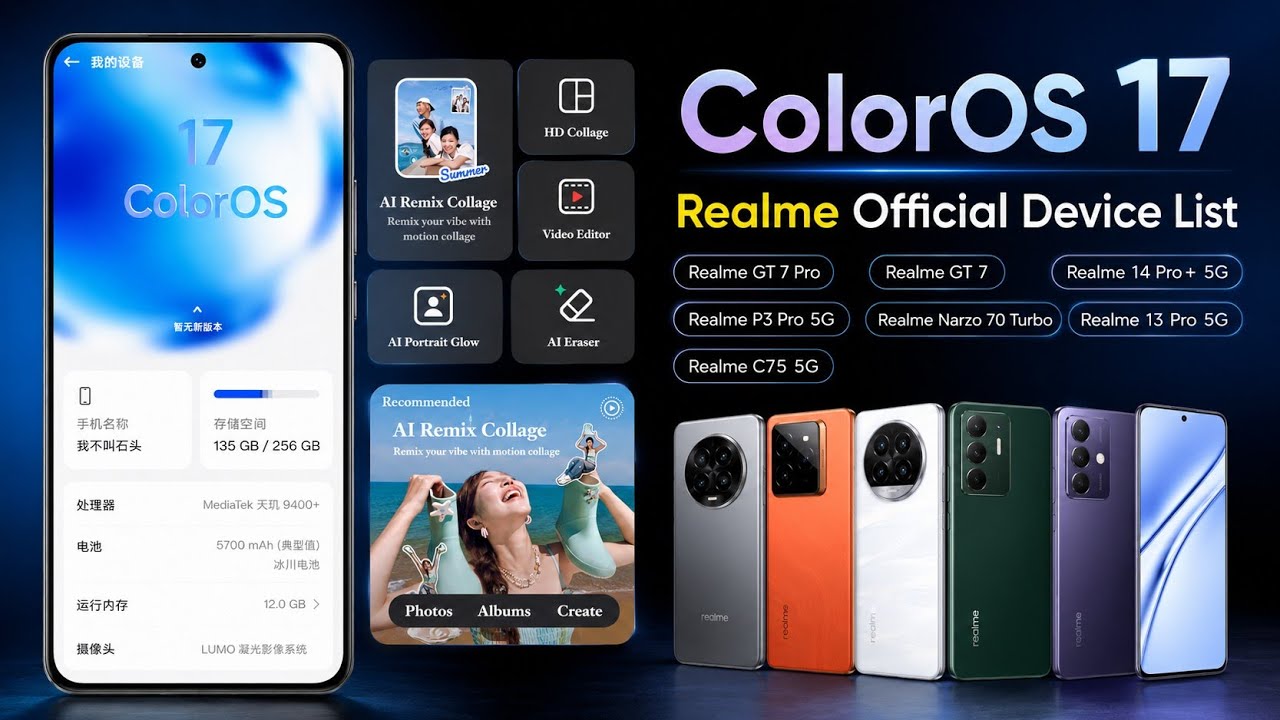 Realme Devices List For ColorOS 17 Update | Realme UI 8
