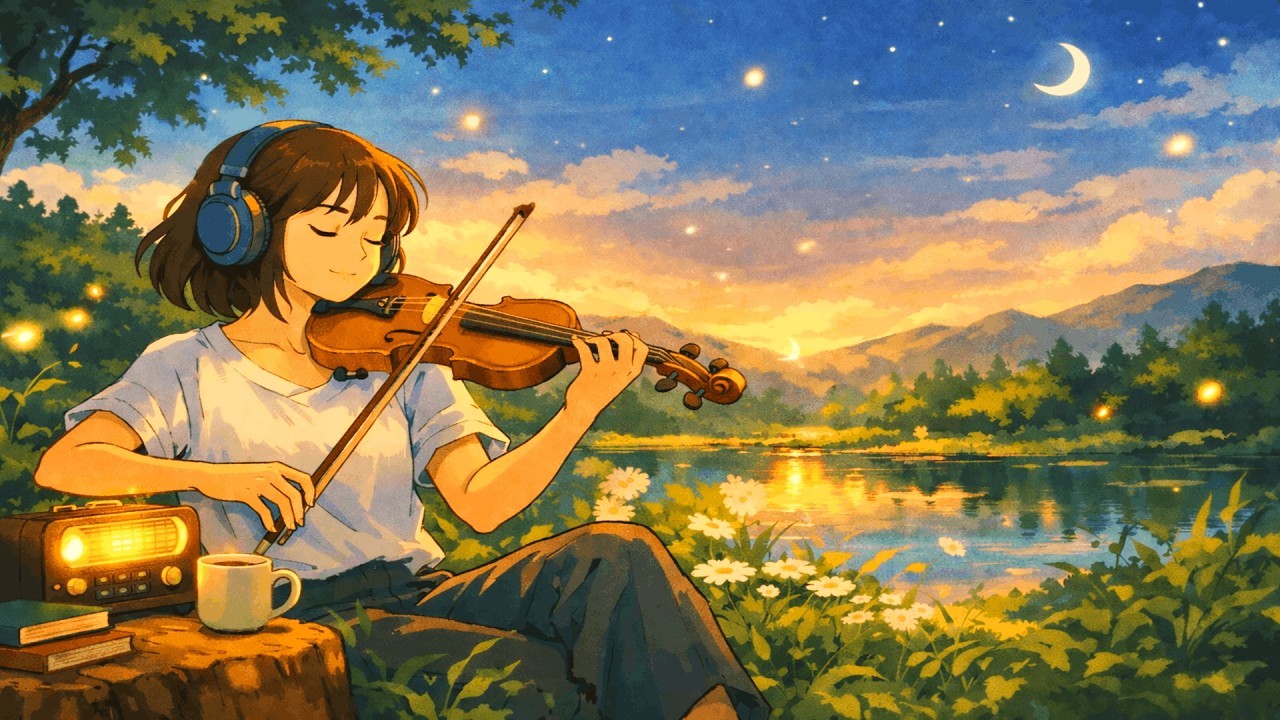 🌞 Summer Night Symphony 🌙 - Violin LoFi Hip Hop Music #5