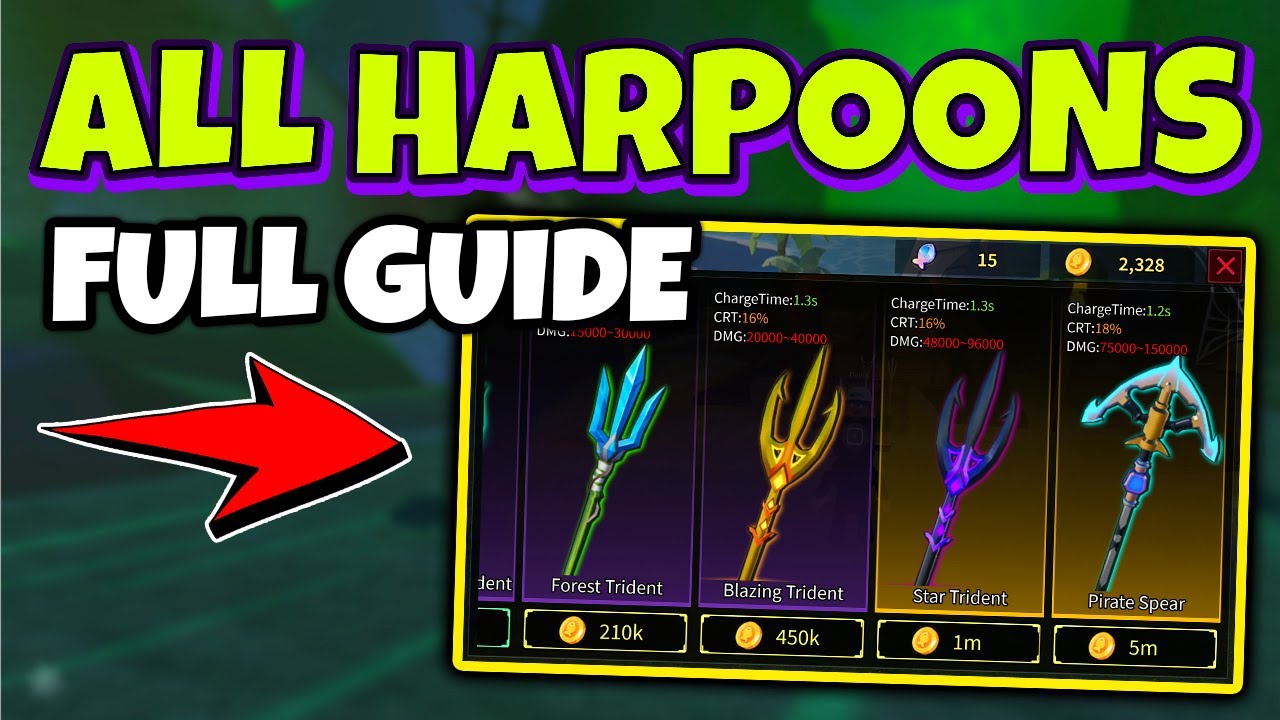 ALL HARPOONS in SPEAR FISHING Roblox - Every Stat Price and Rarity Explained