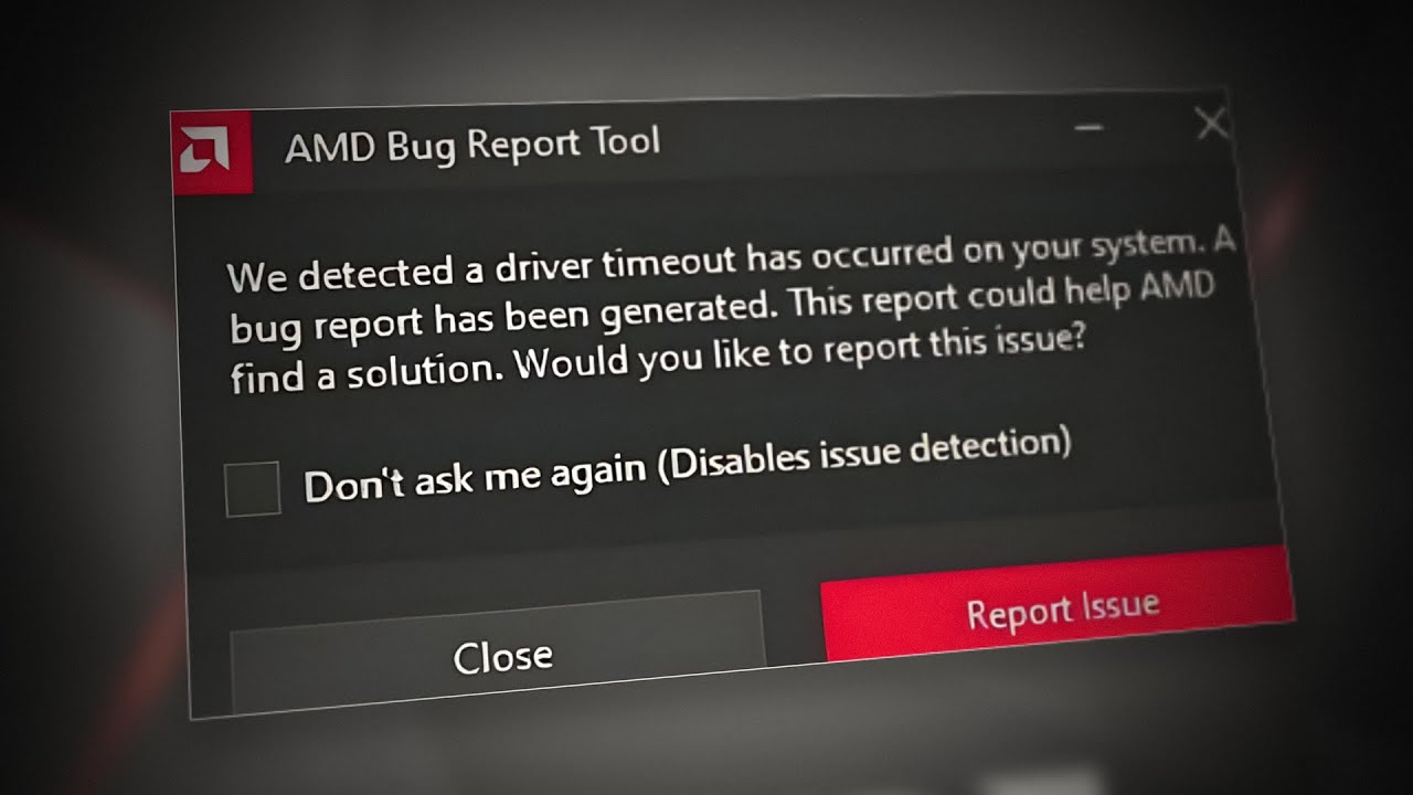 AMD Driver Timeout Error - POSSIBLE solution