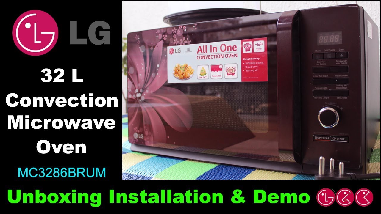 LG 32 L Convection Microwave Oven  (MC3286BRUM, Black) Unboxing & Demo