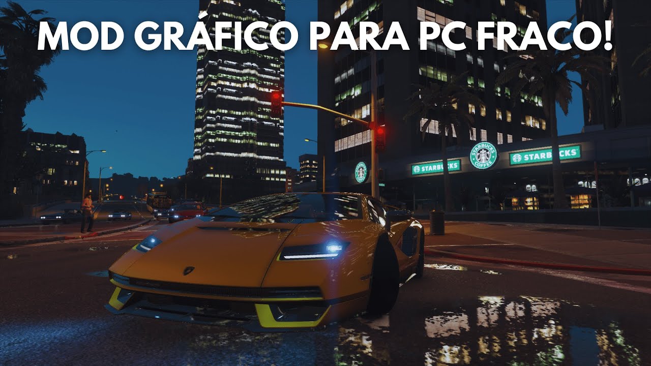 MOD GRÁFICO PARA PC FRACO! GRÁFICO LEVE E REALISTA PARA GTA 5! VisualV