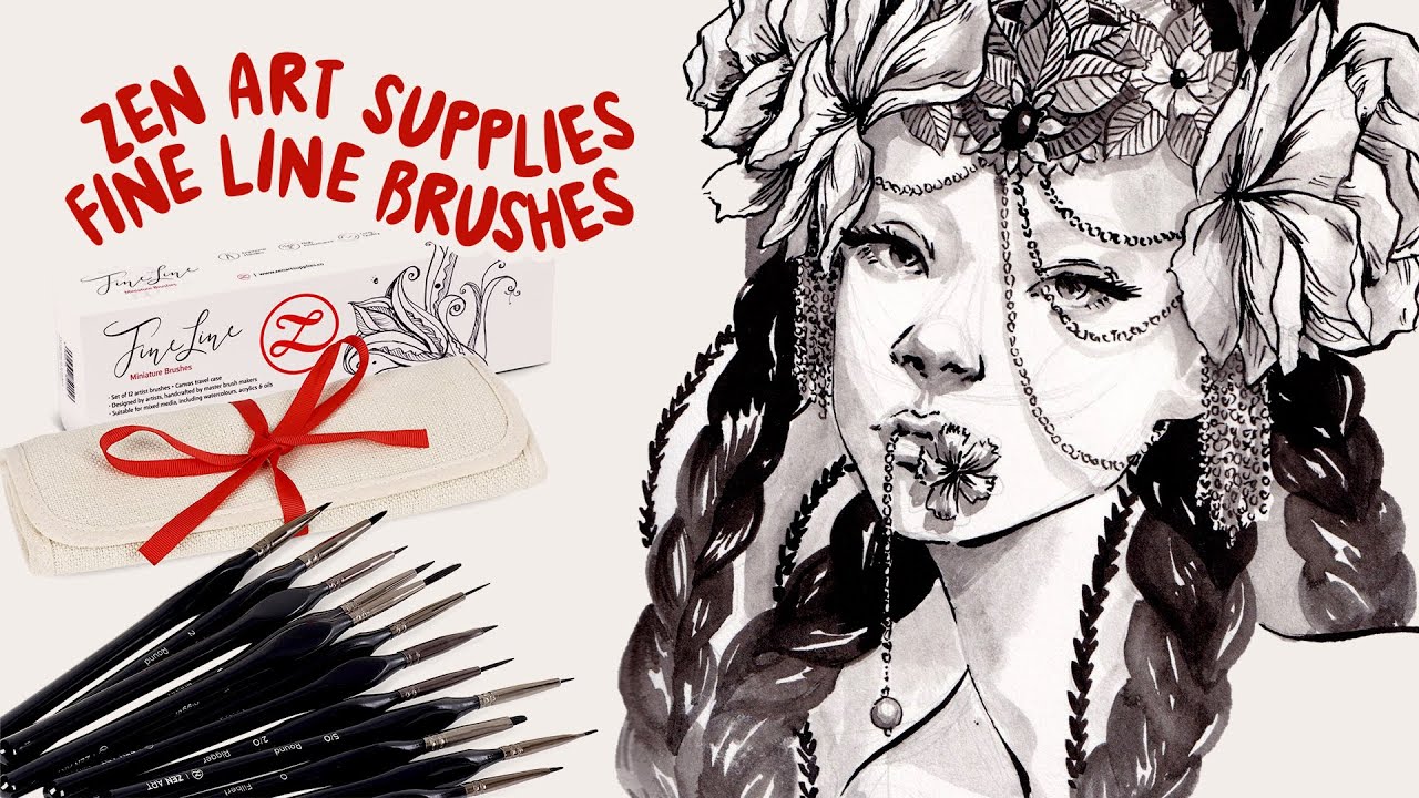 Zen Art Supplies fine art miniature brushes for lineart
