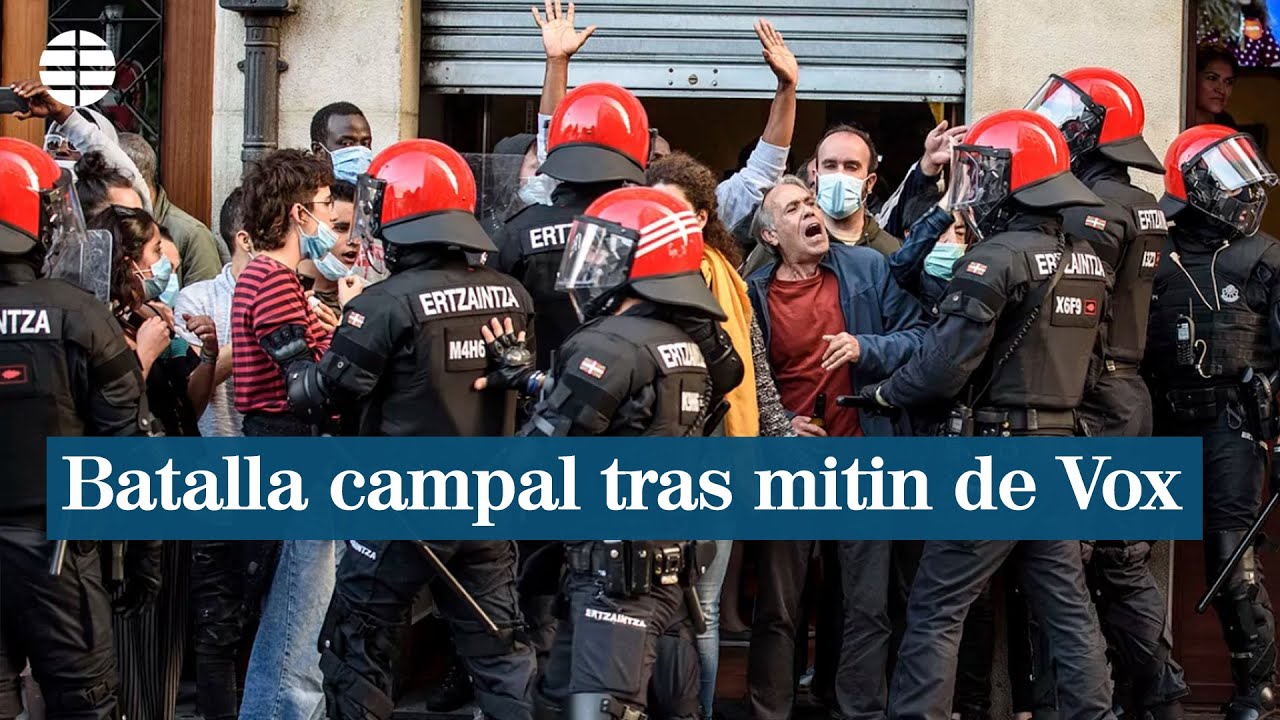 Batalla campal en Bilbao tras un acto de Vox