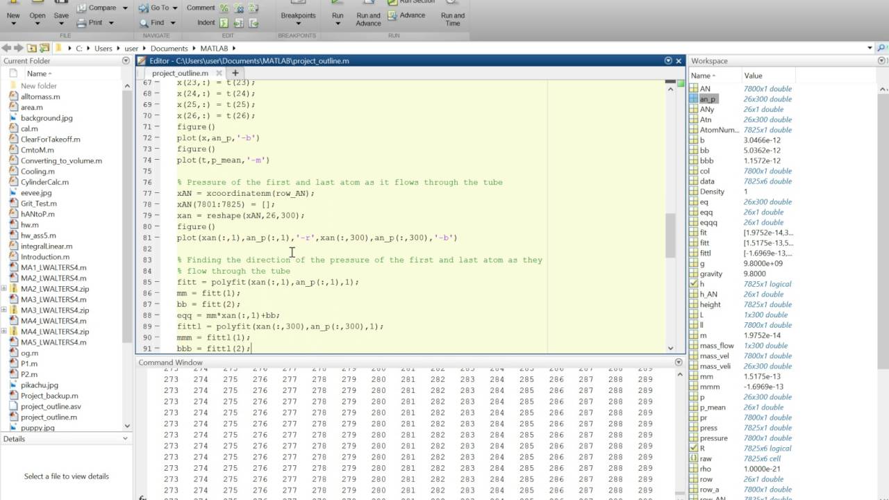 Matlab code for plotting data from excel file