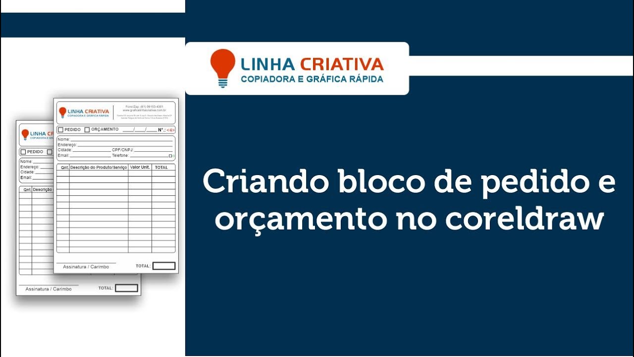 Criando bloco de pedido e orçamento no coreldraw