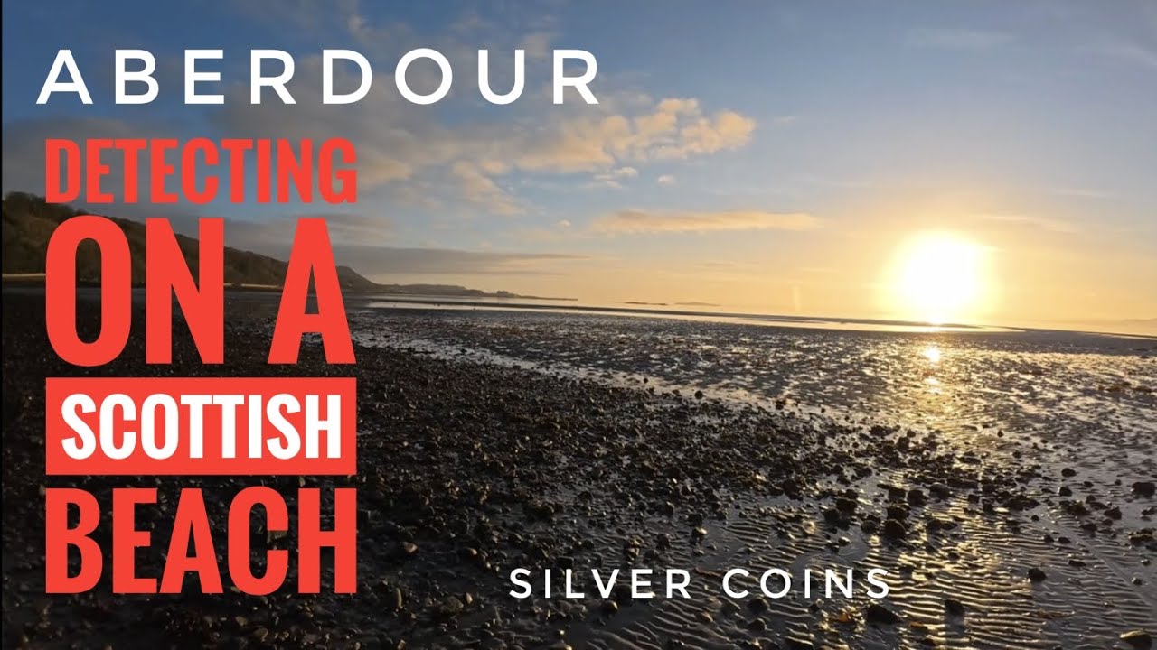 Aberdour, Fife, metal detecting on a Scottish beach.