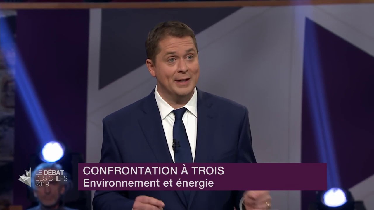 Maxime Bernier, Jagmeet Singh and Andrew Scheer debate environment and energy