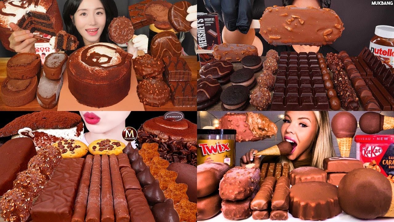 🍫ASMR CHOCOLATE CAKE MUKBANG😍|CHOCOLATE CAKE & DONUT & COOKIE ASMR EATING COMPILATION