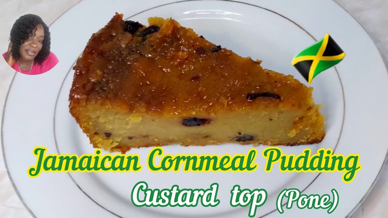 How To Make Jamaican Cornmeal Pudding//Delicious Cornmeal Pudding Recipe//Custard Top Cornmeal Pone