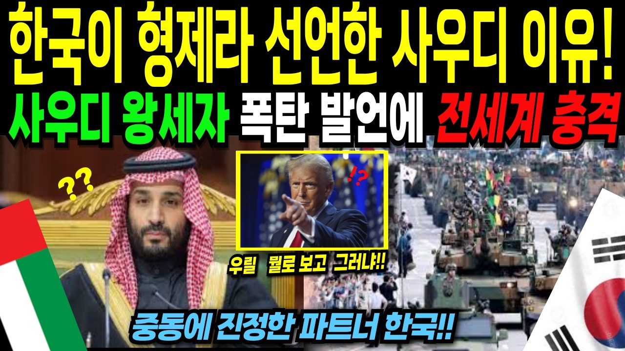 [해외 감동 사연]   사우디 왕세자 전 세계 앞에서 폭탄 발언 “우리의 형제는 한국” 미국 발칵·일본 380억 투자 철회 위협의 전말