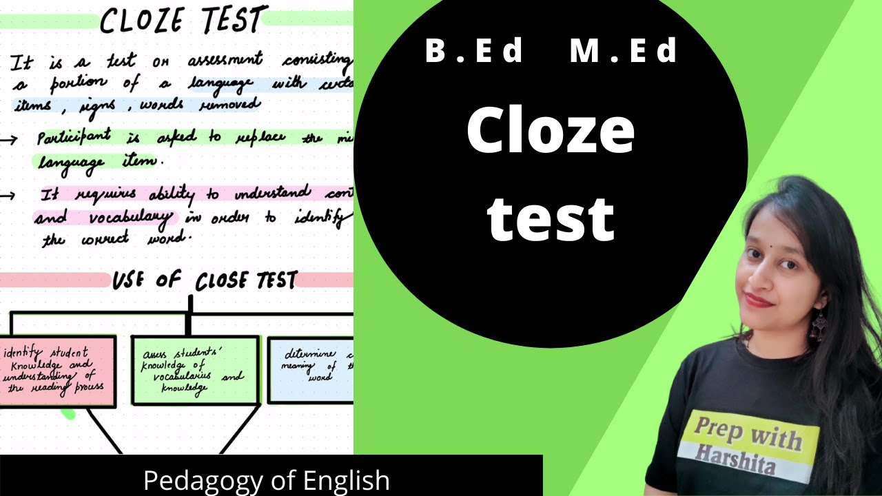 What is Cloze test? | Handwritten notes | Pedagogy of English