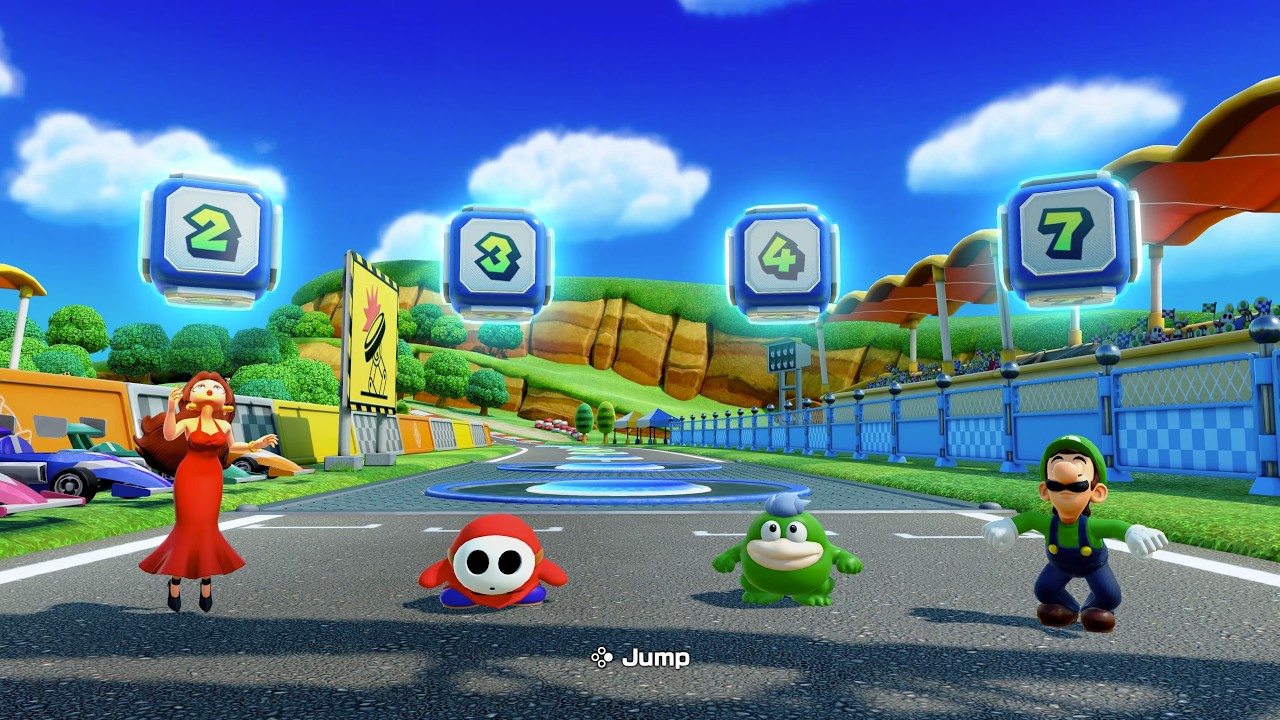 Super Mario Party Jamboree - Mega Roll 'em Raceway (Party Rules | 10 Turns) (Master CPUs) [4K]