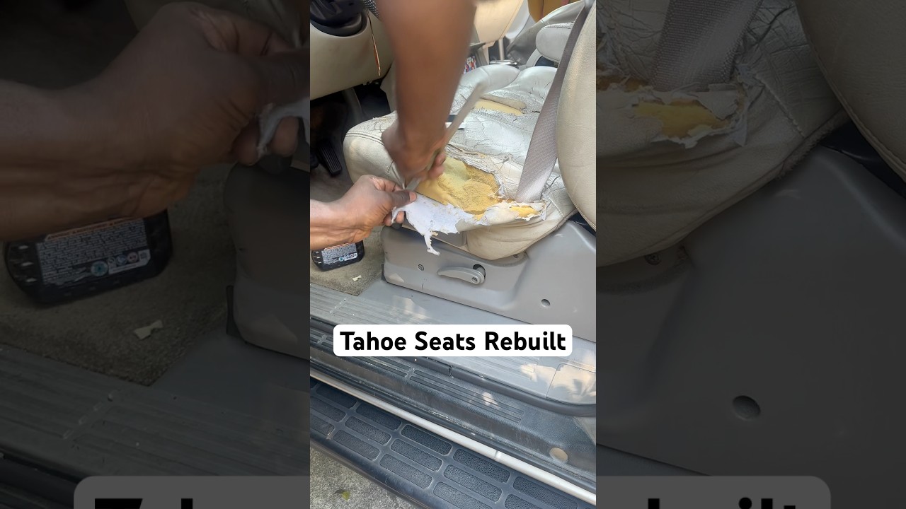 Custom seat covers for a loyal customer’s Tahoe Built to fit integrated seat belts first of its kind