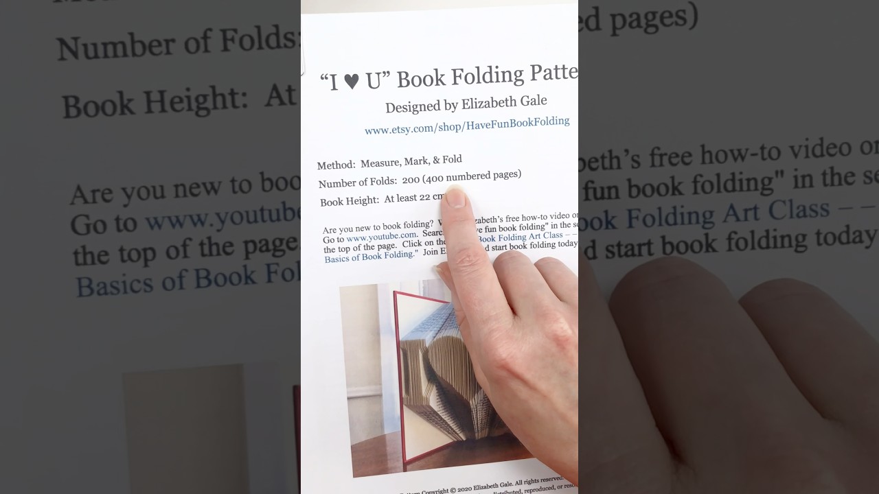 BOOK FOLDING Pattern Details &mdash; What is a Fold?
