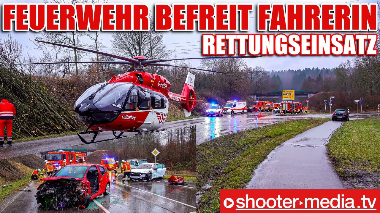 🚒  FEUERWEHR BEFREIT FAHRERIN aus CITROEN  🚒 | 🚁  Rettungshubschrauber im Einsatz  🚁