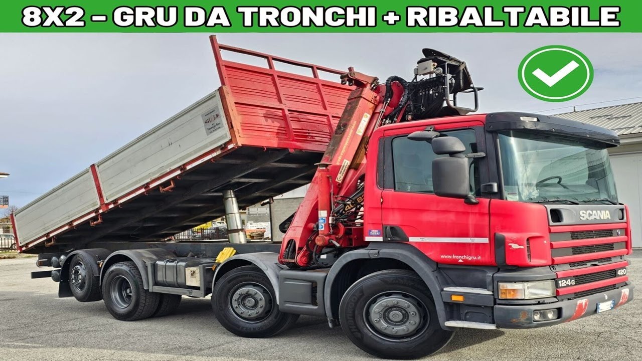 SCANIA 124G420 4 ASSI GRU DA TRONCHI + RIBALTABILE - Cod.BRSC1026