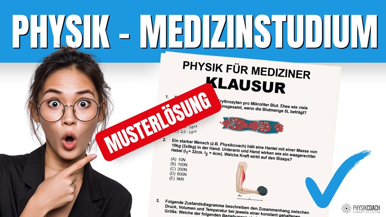 Diese Physik-Klausur MUSS jeder Medizinstudent:in können 😱 (Musterlösung, Anfänger Medizinstudium)