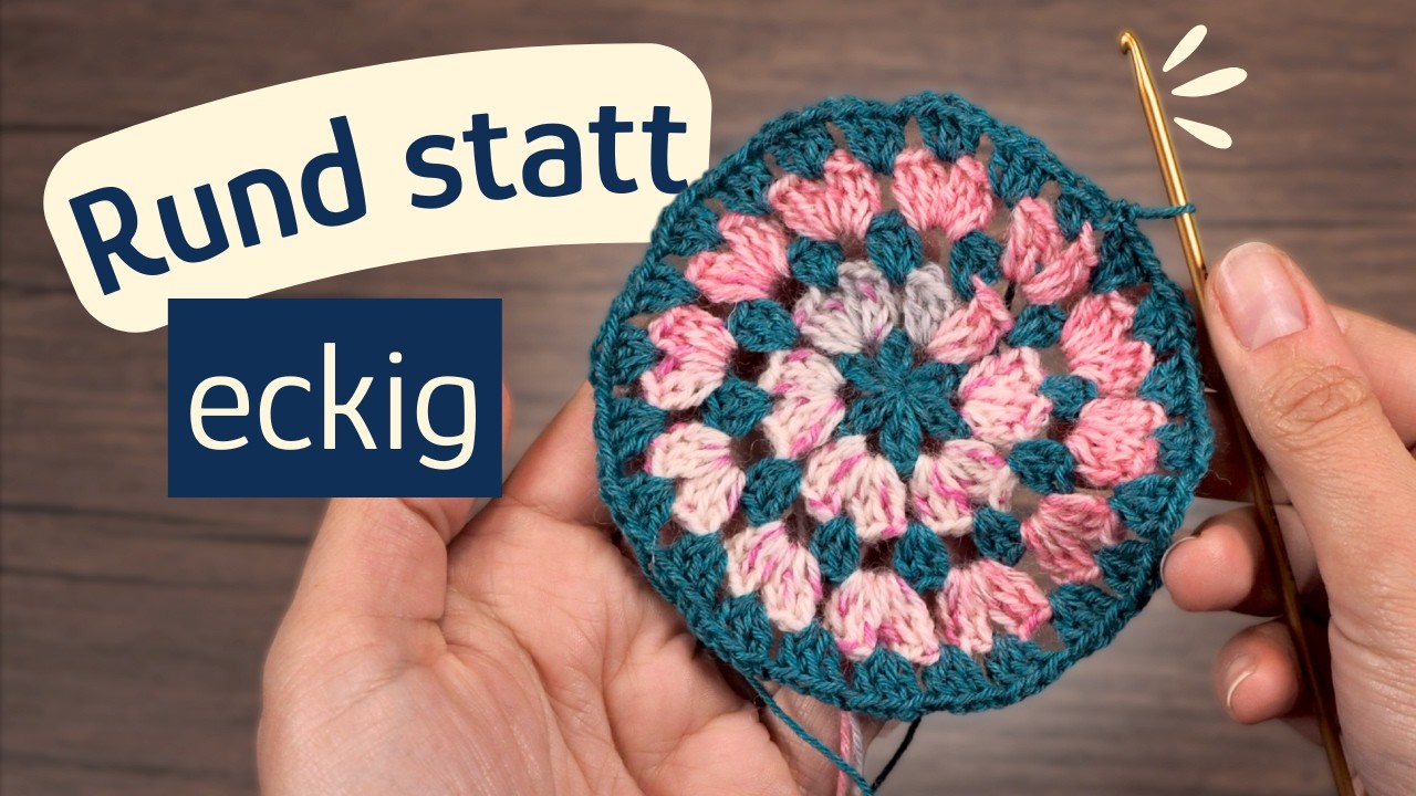 Kreis im Granny Square Stil häkeln mit 1–2 Farben | Anleitung