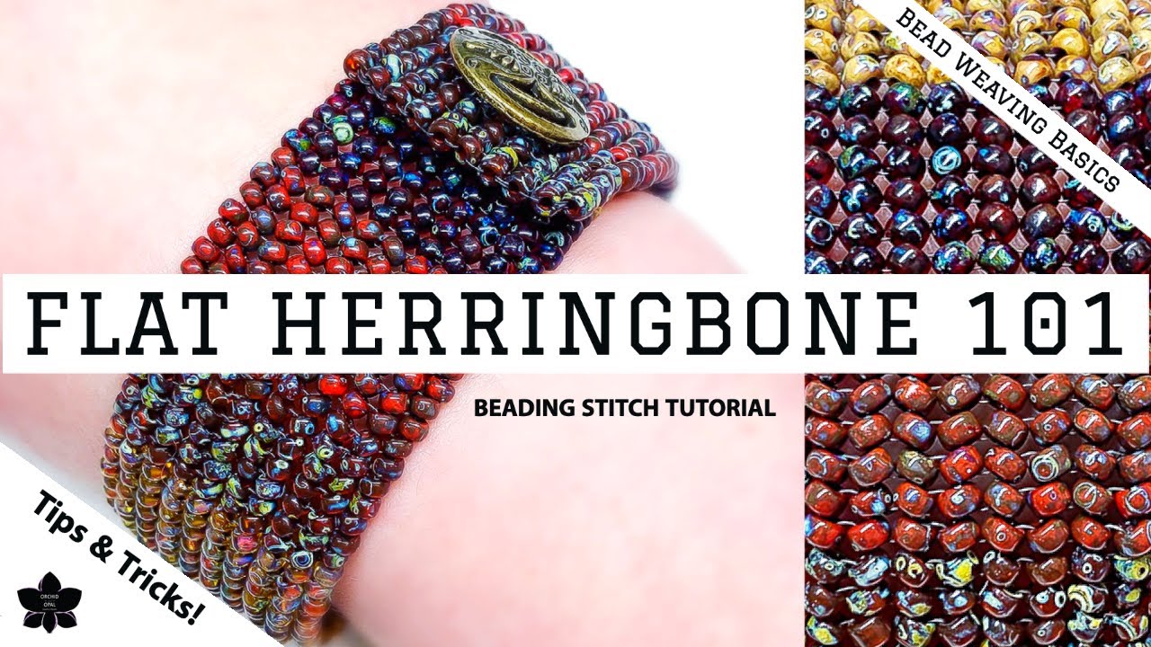 How to: Flat Herringbone Beading Stitch 101 Tutorial