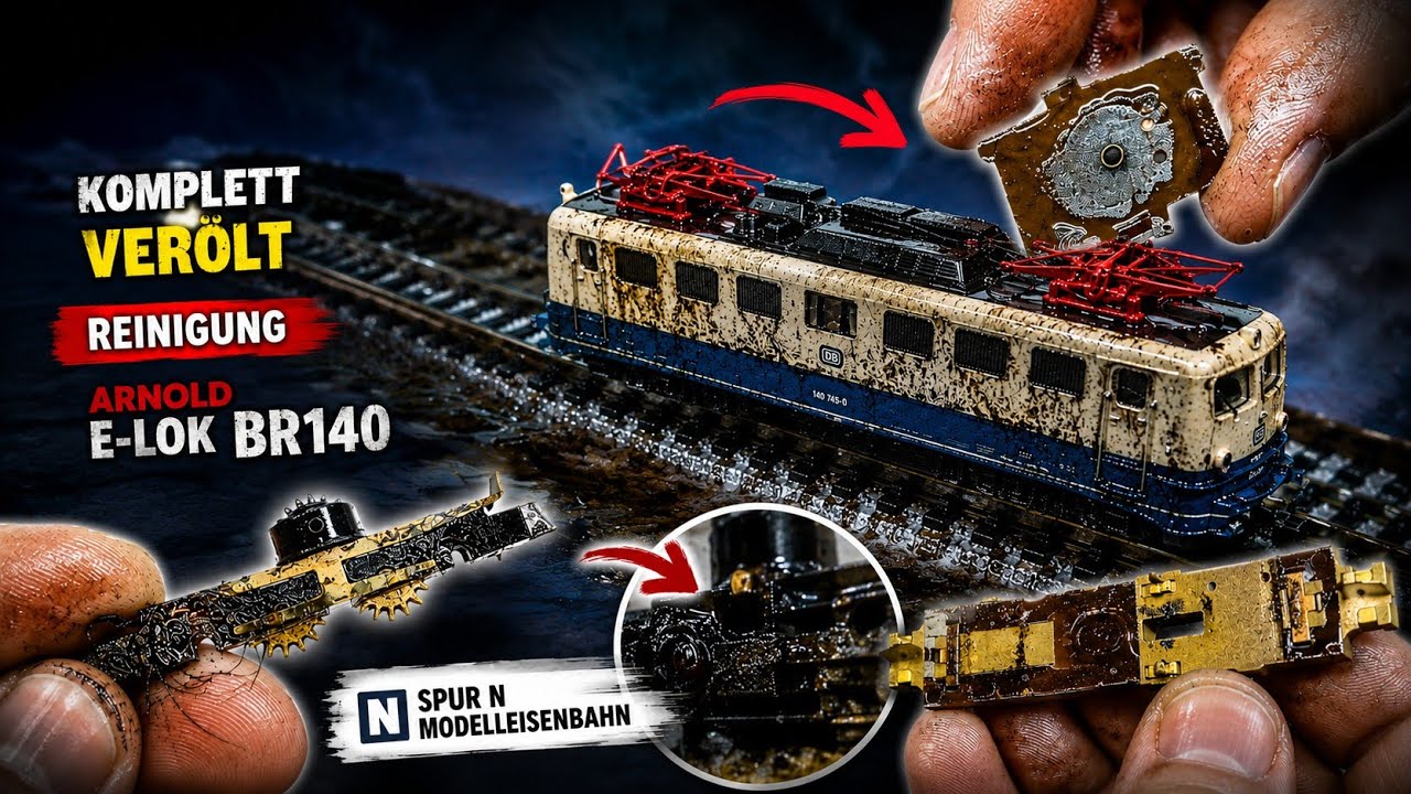 Komplett Verölt / Reinigung einer Arnold E-Lok der Baureihe 140 / Modelleisenbahn Spur N
