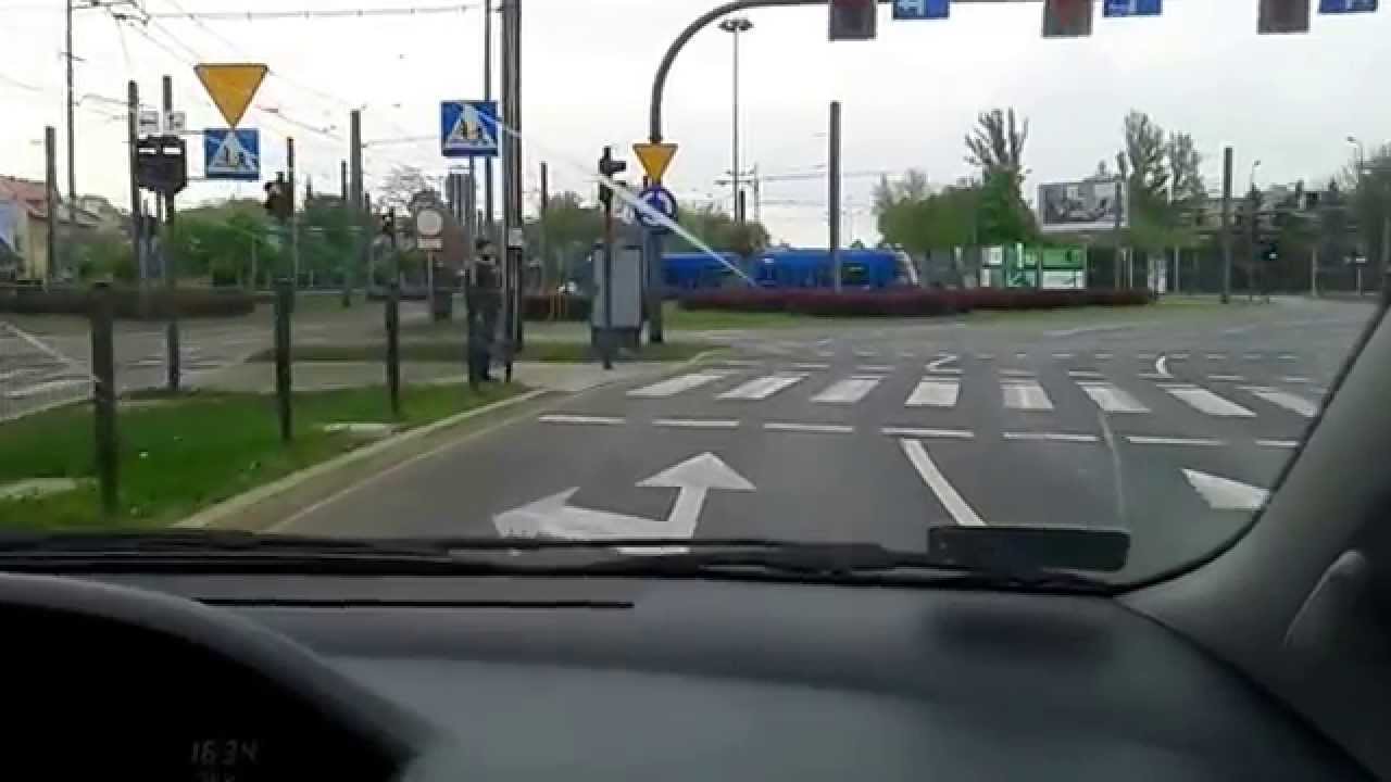 zawracanie na rondzie Grzegorzeckim od mostu kotlarskiego trasy egzaminacyjne prawo jazdy Kraków