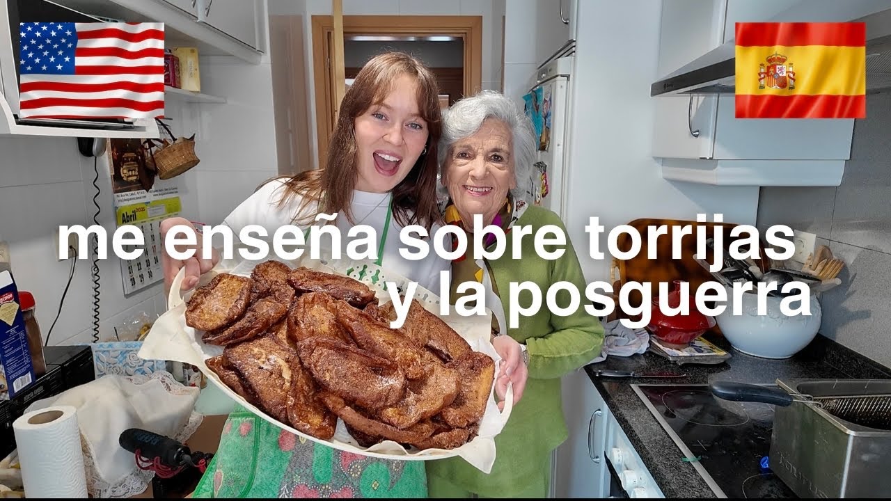 haciendo torrijas con la abuela española de mi novio