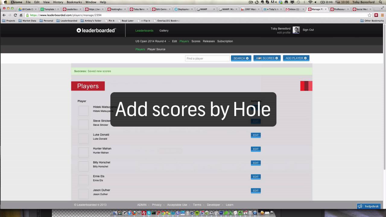 How to make a Golf Tournament Leaderboard on leaderboarded
