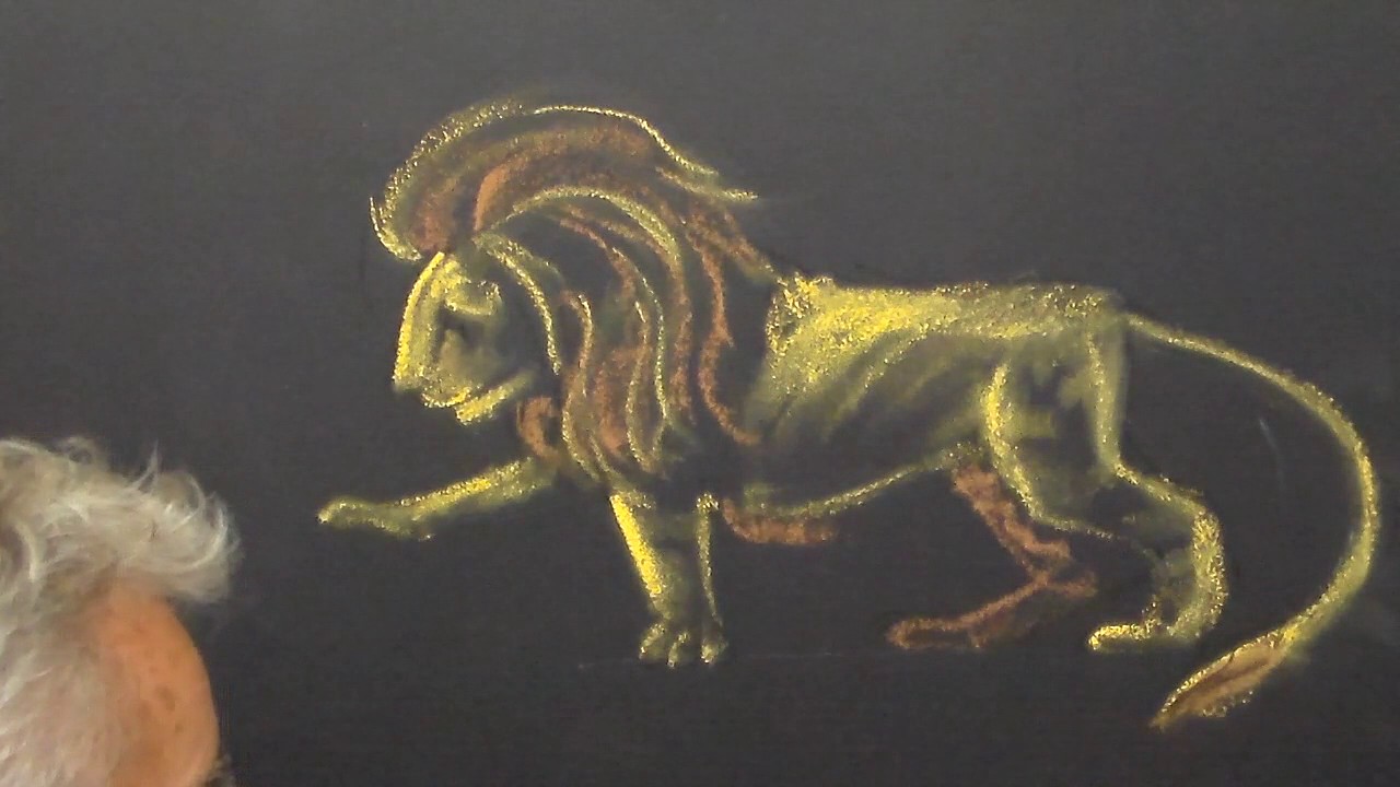 Waldorf chalk board drawing in real time by Kris Carlson