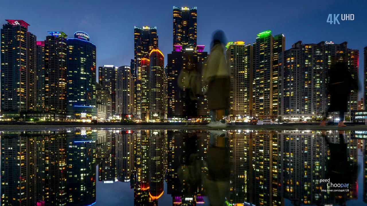 [Timelapse] DYNAMIC BUSAN. KOREA #93_ Haeundae Beach Day to night & MoonRise 4k
