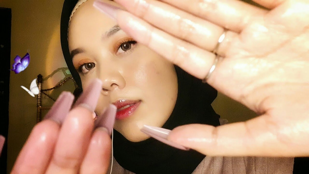 ASMR Relaxing Personal Attention (Face Massage, Plucking Negative Energy) -Layered Sounds