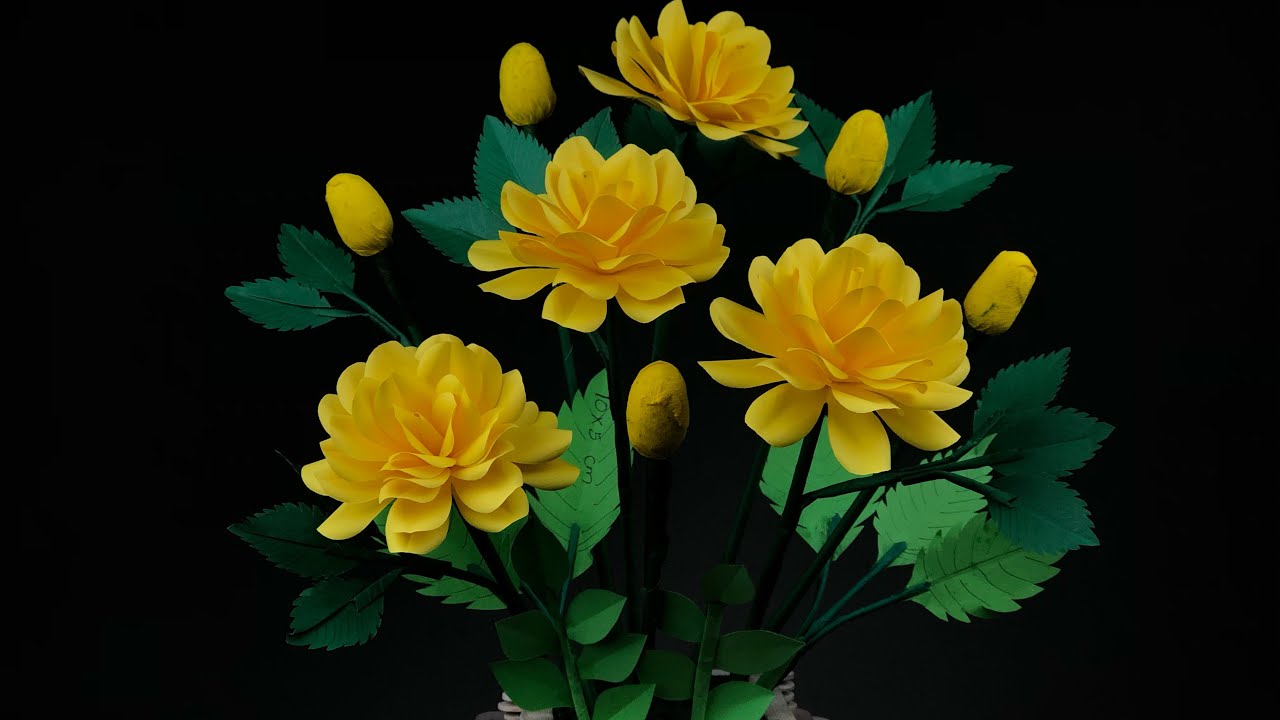 Beautiful Paper Flower Making | Paper Craft | Home Decor | Crafts With Paper | Paper Flowers | DIY