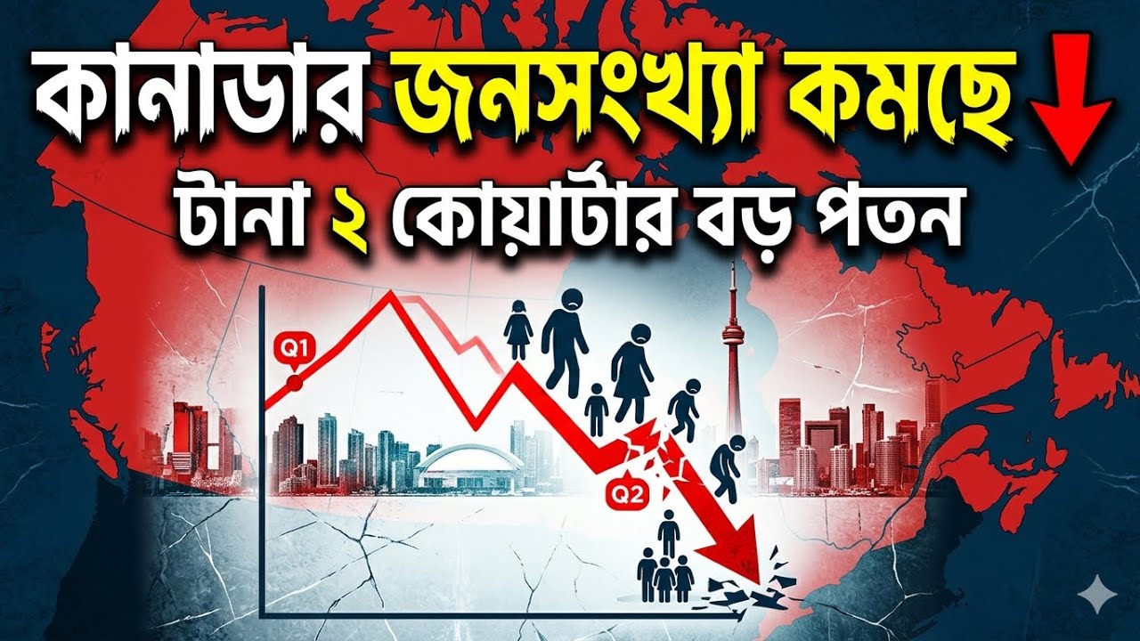 কানাডার জনসংখ্যা কমলো টানা দ্বিতীয় কোয়ার্টার | অস্থায়ী বাসিন্দা কমেছে লাখের বেশি | Sakib Canada