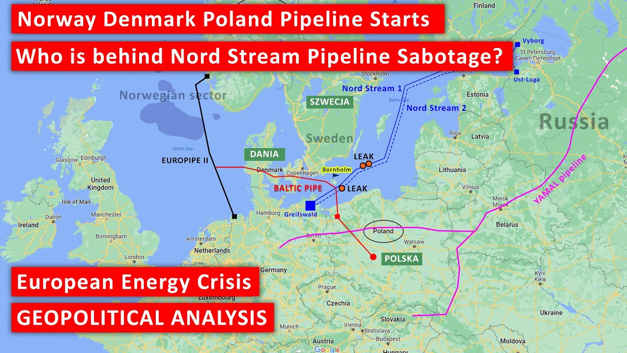 New Baltic pipeline starts Norway Poland | Nord Stream sabotage | Europe energy crisis | Geopolitics