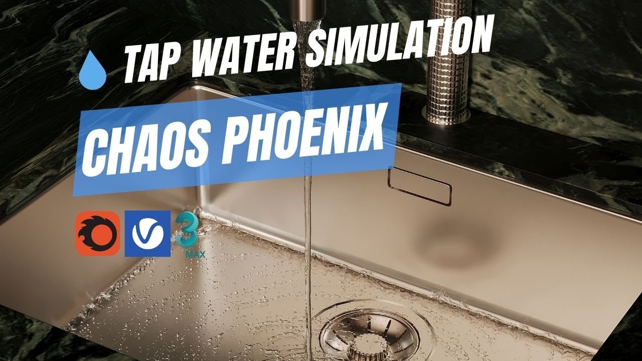 Имитация реалистичной воды из крана в 3ds Max (Chaos Phoenix + Corona/V-Ray)
