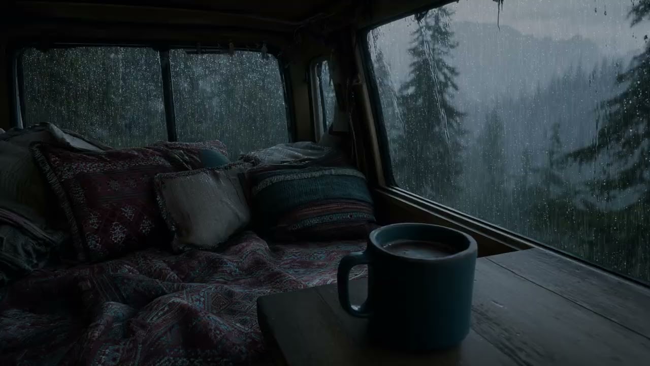 Rainy RV Escape: Relaxing Rain Sounds for Sleep & Focus | Calming Rainfall for Relaxation