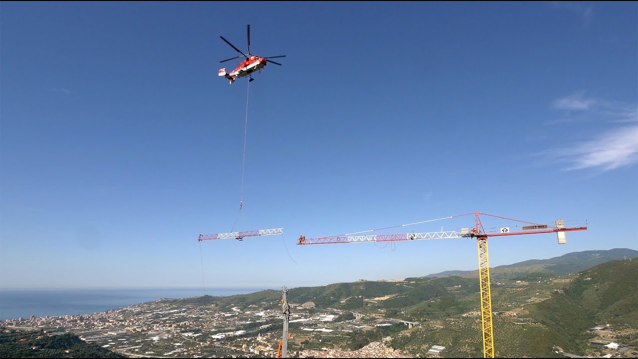 Smontaggio gru di cantiere by Heliswiss 4k