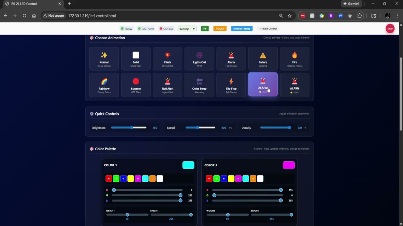Droid LED Control Webpage Update