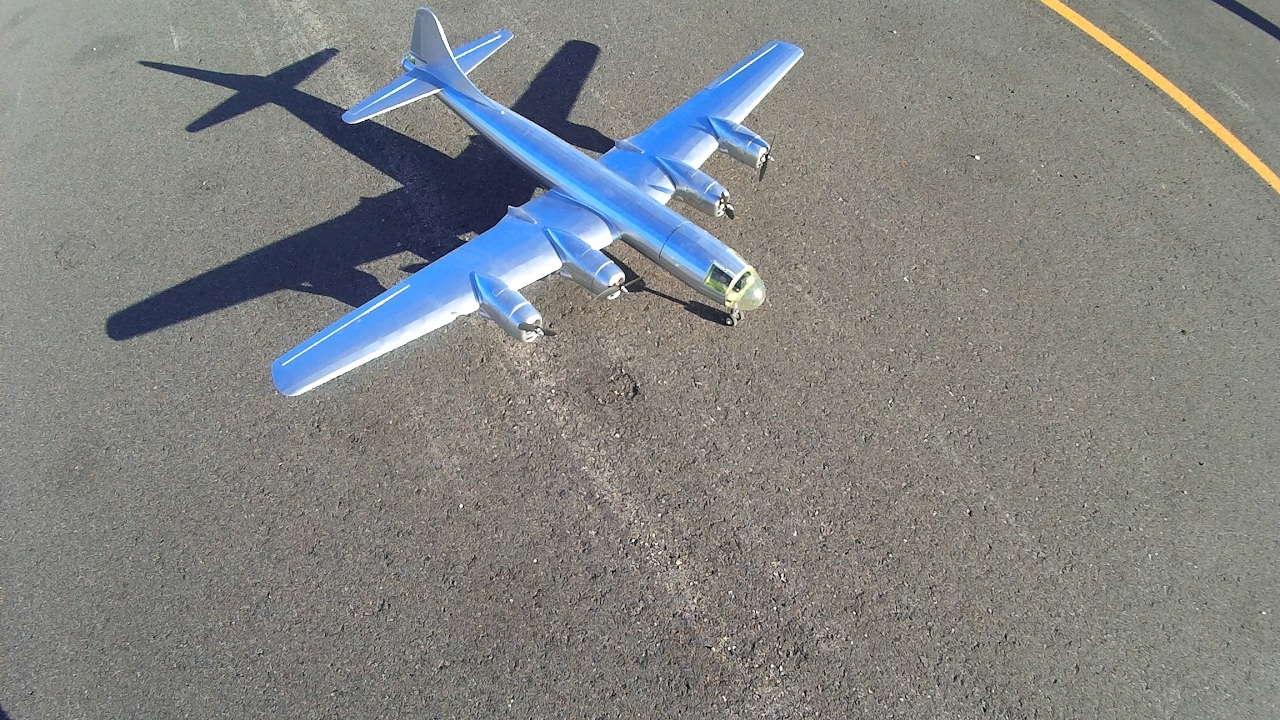 Guillows B-29 Superfortress r/c conversion maiden