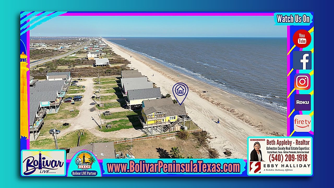 Beachfront Home For Sale In Crystal Beach, Texas