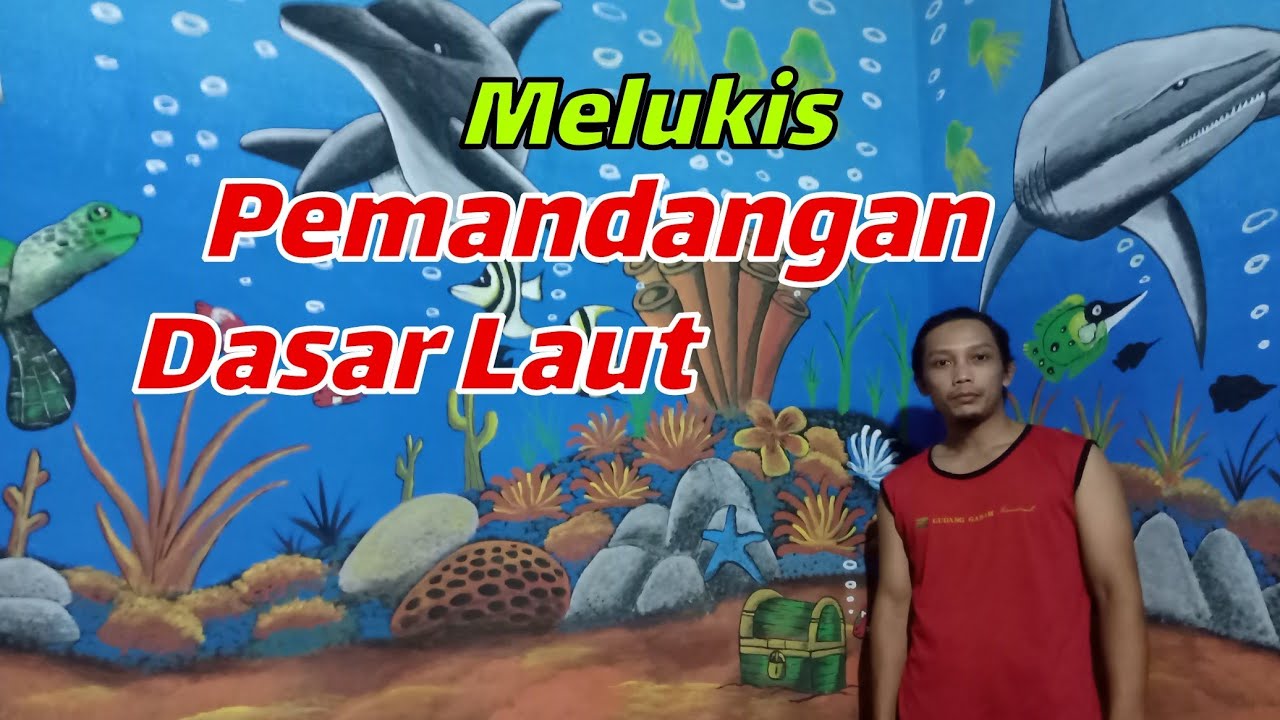 LUKISAN DINDING PEMANDANGAN DASAR LAUT