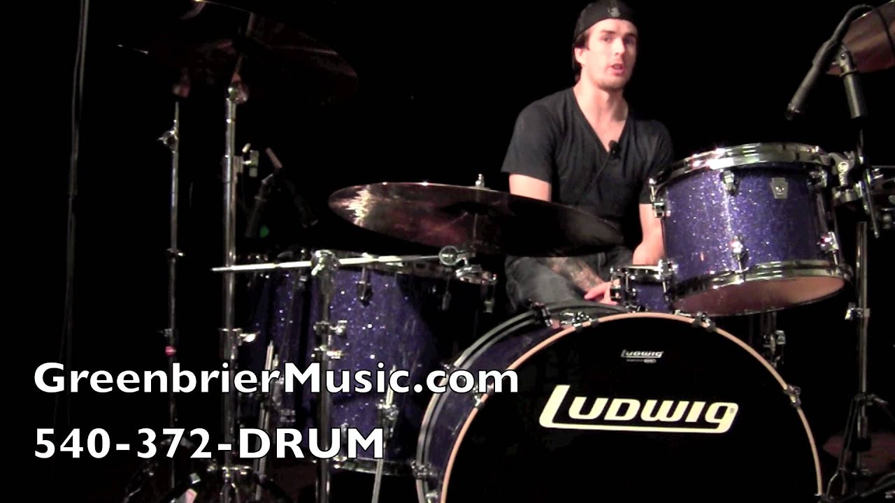 Greenbrier Percussion - Ludwig Keystone 5 Piece Drumset in Deep Blue Sparkle Demo