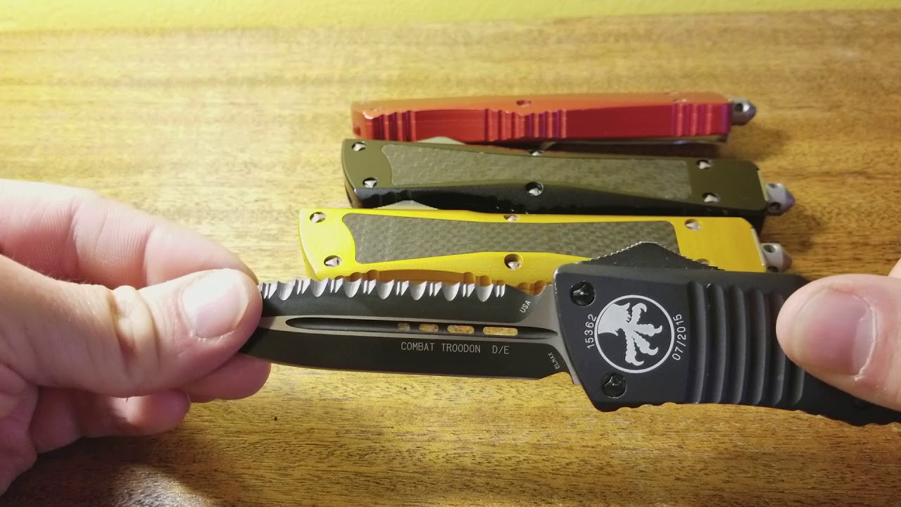Vespa Combat Troodon OTF Knife Side By Side With Microtech!!  D/A OTF, S35VN, Under $200!