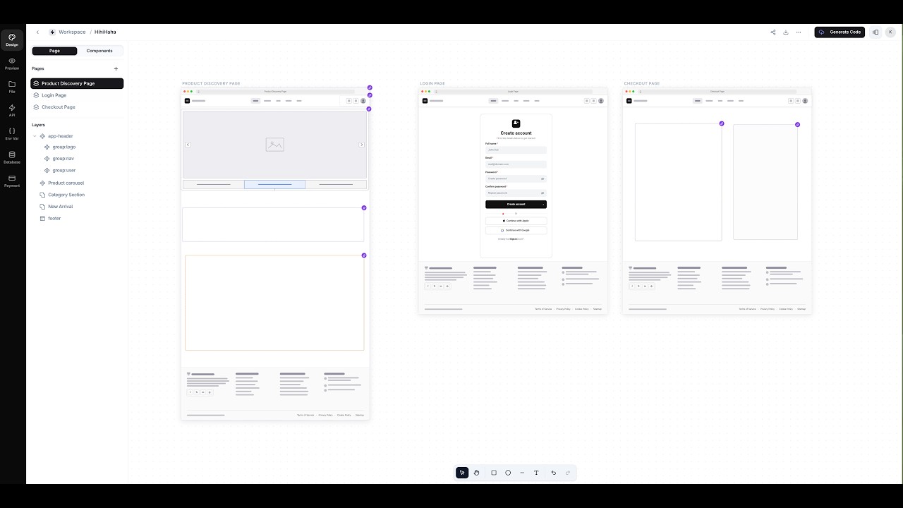 Canvize – draw wireframes, get a running web app